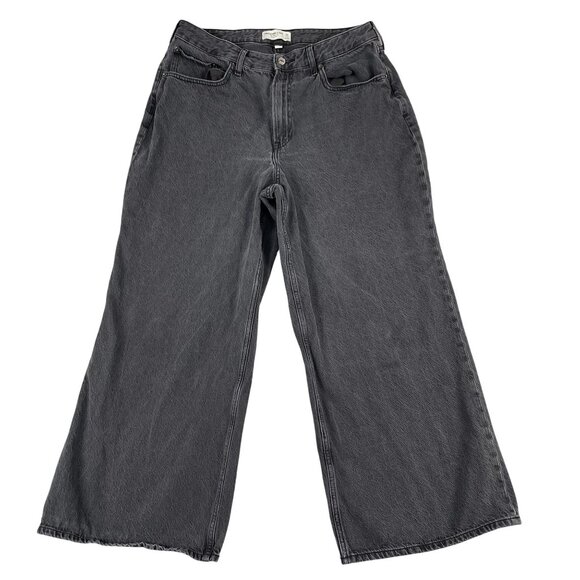 Abercrombie & Fitch Black Flare SHORT Jeans - Picture 4 of 7